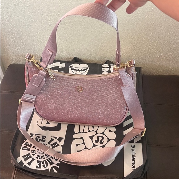 Lululemon athletics Essentials Glitter Tan Shoulderand crossbody bag